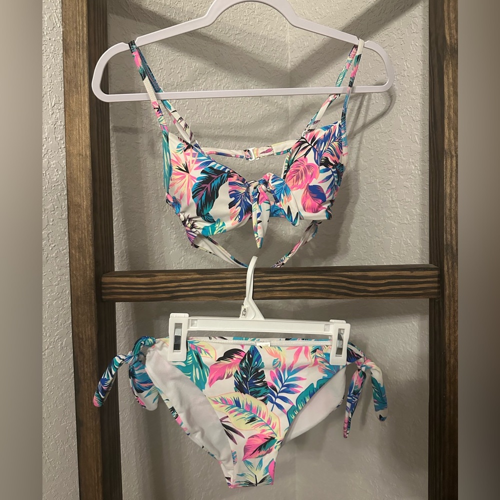 Tropical Print Bikini Set